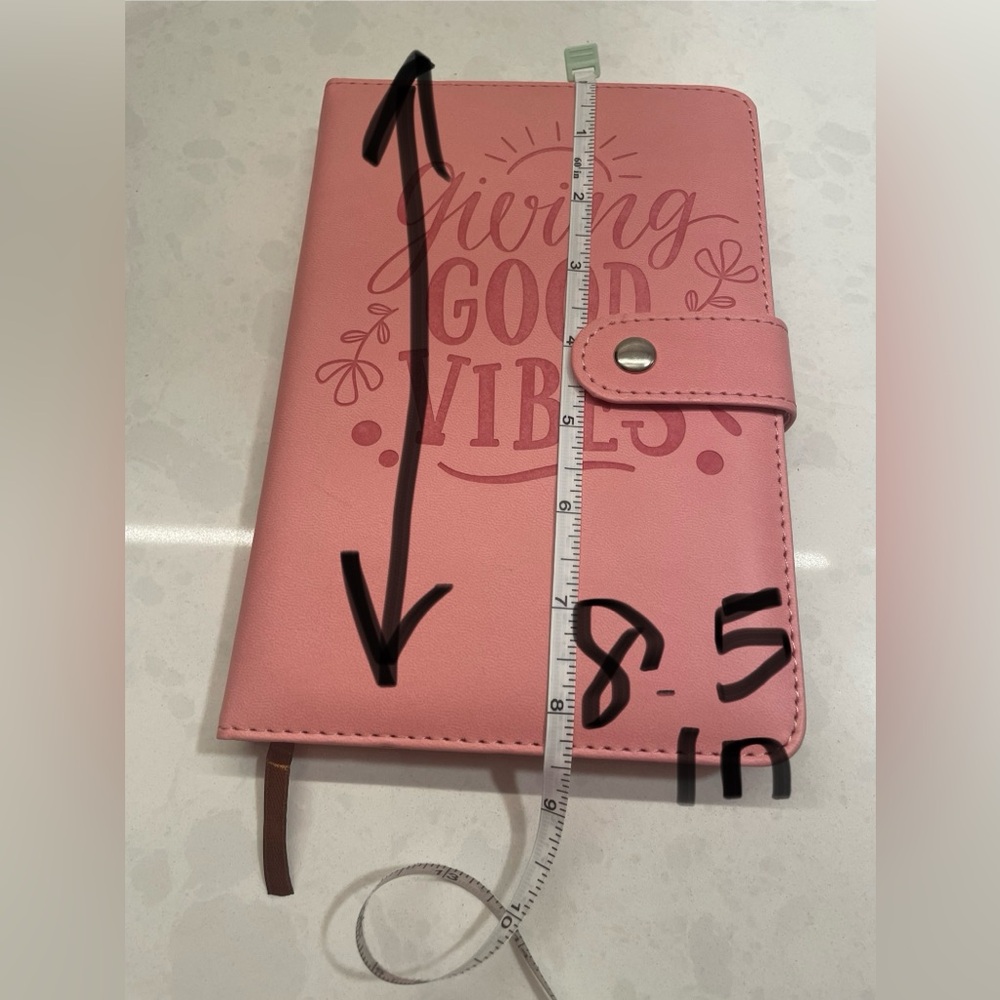Pink FAUX LEATHER‎  Design Padded Leatherette Cover Magnetic Clip Journal - Picture 5 of 6